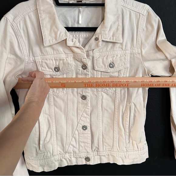 Free People Cream Denim Jacket - Picture 8 of 9
